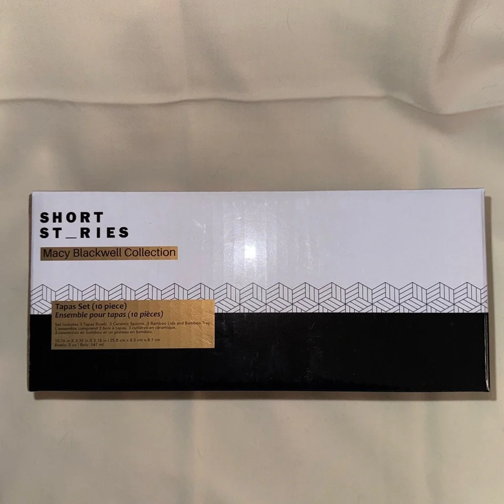 MACY BLACKWELL X SHORT STORIES Tapas Set (10 Piece) (Bamboo Wood & Ceramic) NEW!